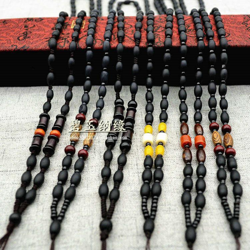 Diypreto fosco pingente cabo bian pedra arroz grânulo jade pingente colar corrente camisola corda pendurada para homem e mulher