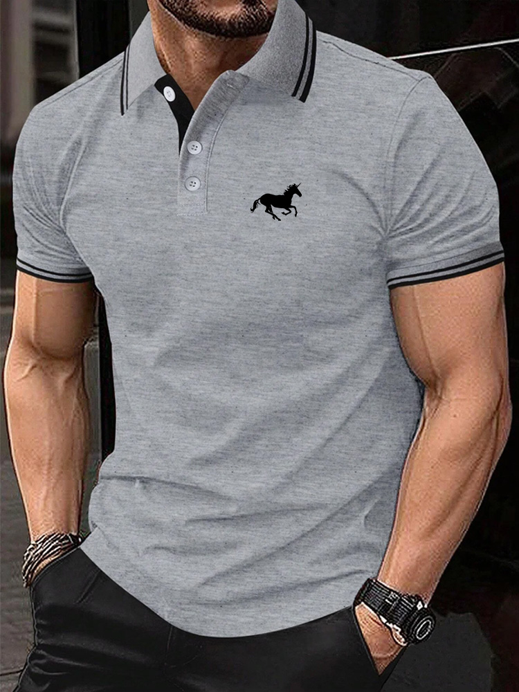ฤดูร้อนโพลีเอสเตอร์เสื้อโปโล High-End เสื้อยืดแขนสั้นใหม่ Non-Marking Casual Lapels ธุรกิจบางบุรุษ