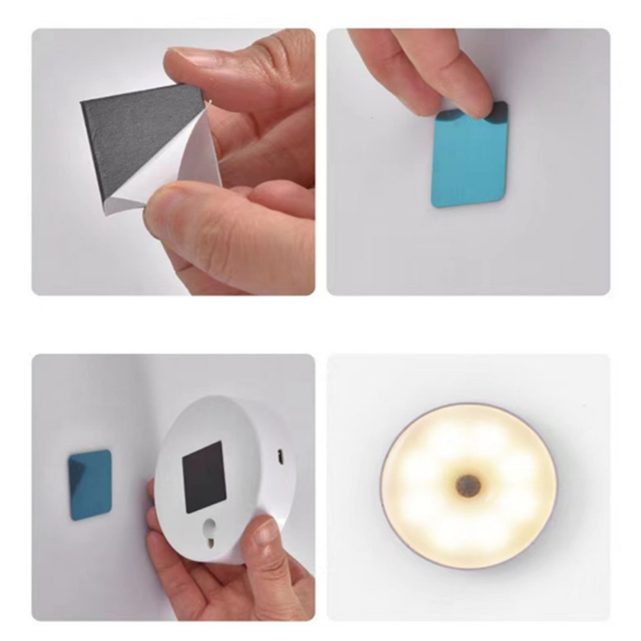Luz LED nocturna con Sensor de movimiento, lámpara LED con interruptor, luces inductoras recargables para cocina, escaleras, pasillo, lámpara de iluminación