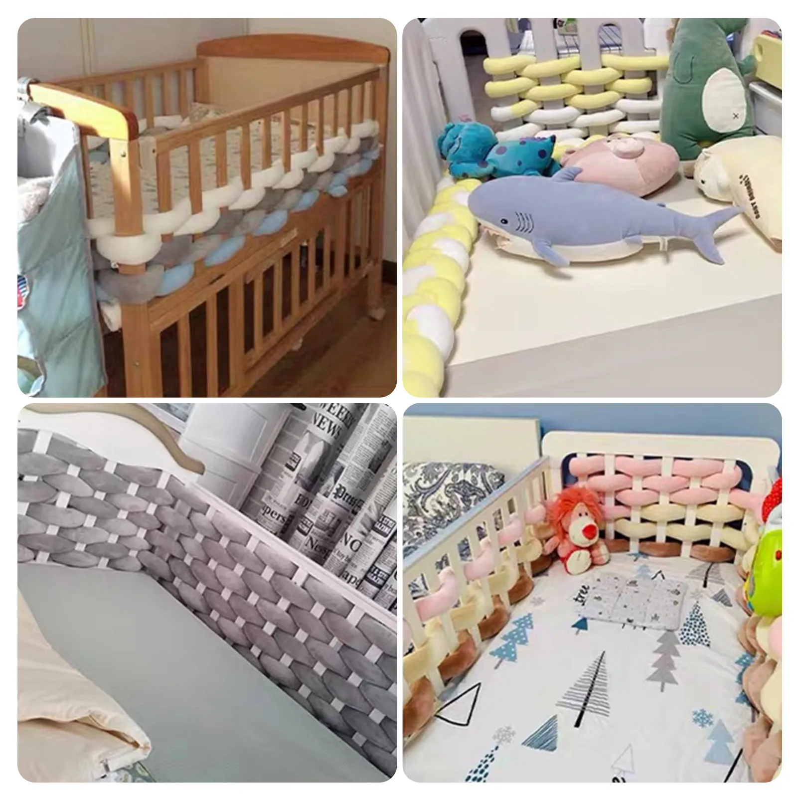 5M เด็กกันชนเตียง Iswound ทอ Braid Knot หมอนกันชนสําหรับทารก Bebe Crib Protector COT กันชนตกแต่งห้อง