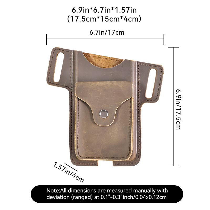 Multifunctionele Lederen Tas Voor Mannen, U-Vormig Ontwerp, Leisure Lederen Clip, Heren Tas