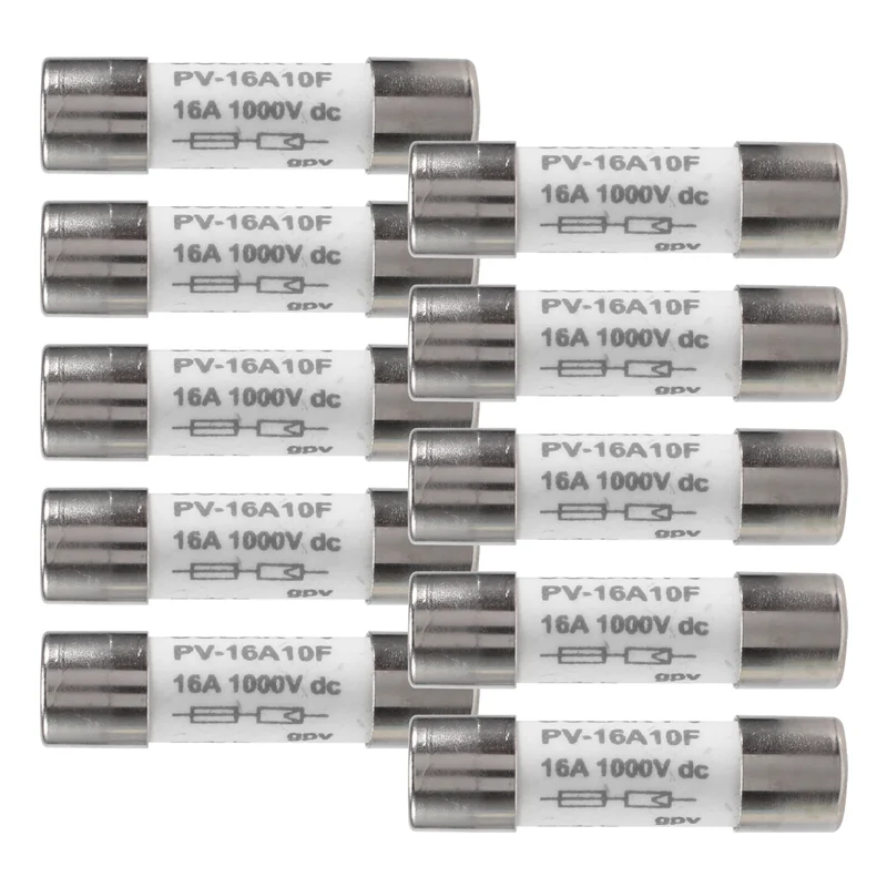 AC57-10 Pcs 1000 VDC Fuse Solar PV Explosion-Proof Fuse Silver
