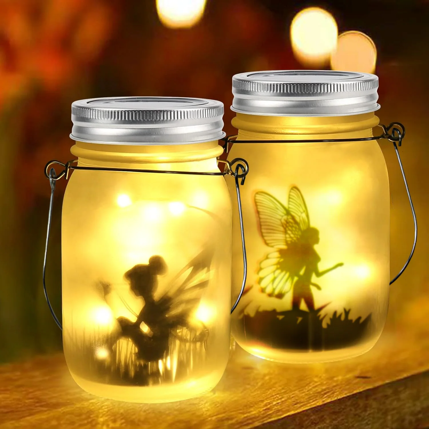 Solar Mason Jar Licht Solar Laterne Lichterkette Wasserdicht IP65 Hängen Stehende Solar Lampe Garten Ornament Für Terrasse Rasen