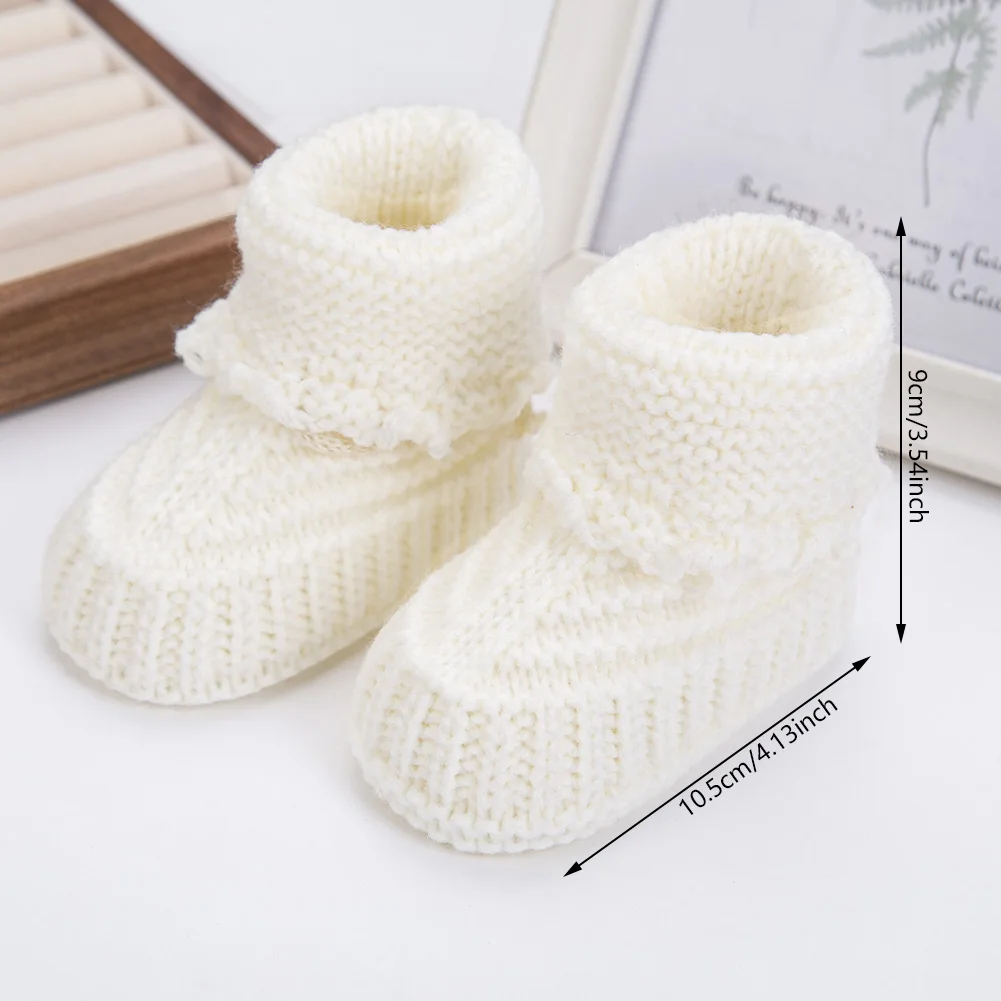 2 unids/par calcetines de punto para bebé de 0 a 12M calcetines sólidos para caminar calcetines cortos de Color sólido crema Ins para niños y niñas ropa