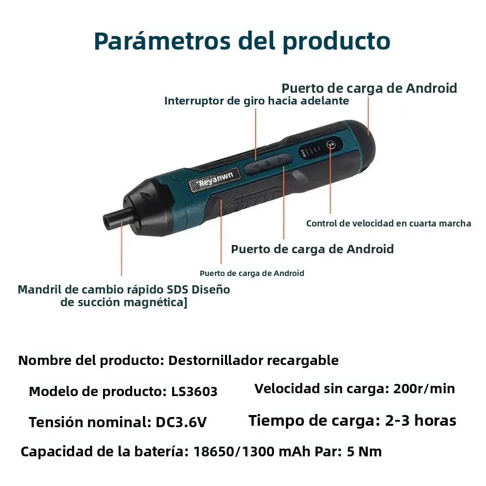 Mini juego de destornilladores eléctricos, recargable por USB, 1300mah, taladro eléctrico de ajuste, Kit de herramientas de reparación de torsión de desmontaje multifunción