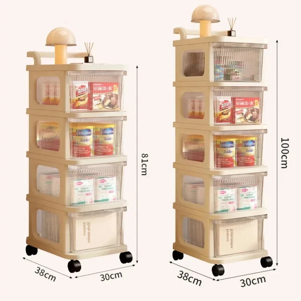 Drawer Style Storage Cabinet Multi-Layer Milk Oil Wind Storage Rack Children'S Transparent Drawer Cabinets High-Capacity Trolley