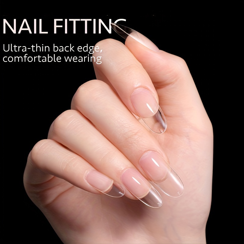 120 pçs capa completa imprensa em dicas de unhas stiletto amêndoa caixão quadrado francês falso embeber fora do gel dicas de extensão do prego cápsula