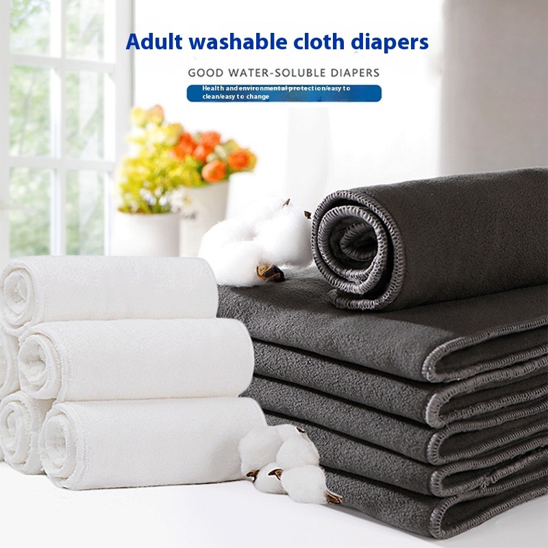 Almofadas de fraldas adultas reutilizáveis laváveis, fibra de carvão de bambu, super absorventes, para incontinência de idosos, toalha de enurese