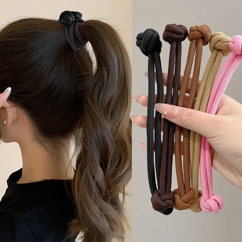 Lazos para el cabello de goma elásticos sencillos para mujer, accesorios para el cabello con cuerda para la cabeza para chica, alta elasticidad