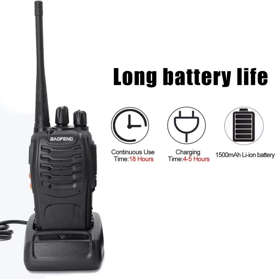 Fabricante al por mayor 6 uds 888S original Baofeng 5W walkie-talkie de alta potencia 10KM comunicación de larga distancia espera ultra larga