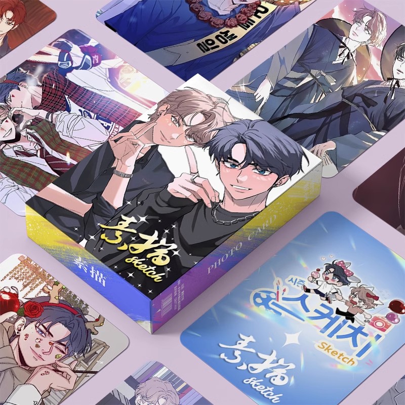 55 ピース/セット韓国漫画レーザーロモカード Lee Joobin、Choi Ilkyung 漫画のキャラクター HD フォトカードコスプレギフト