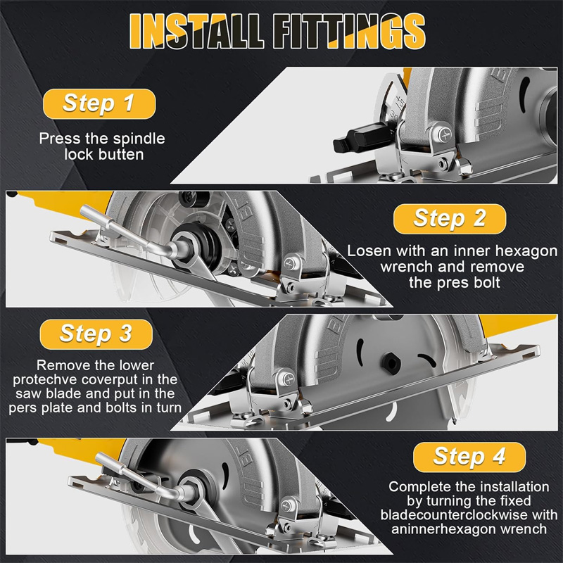 Serra circular elétrica sem escova Electric Goddess 5 polegadas ﻿ Para bateria Dewalt 20V ﻿ Ferramenta elétrica de serra portátil sem fio para carpintaria de 1000 W ﻿