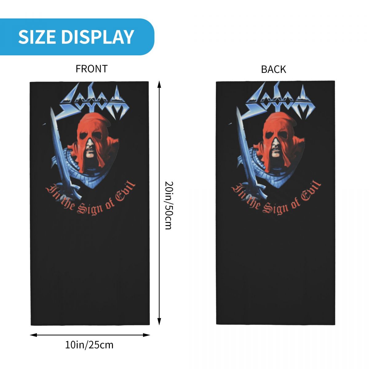 Bandana cachecol máscara facial, Ski Windproof Magic Scarf, Sodoma no Sinal do Mal, Banda de capa do álbum, Gaiter pescoço, Banda