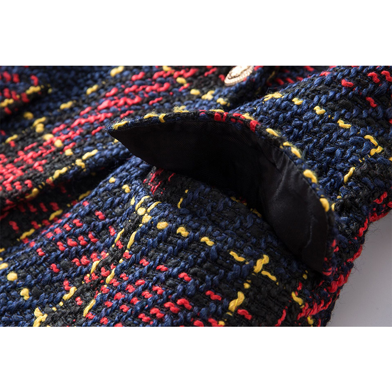 Herbst Winter Super Qualität Scotticize Vintage Stil Dicke Woolen Rot Plaid Muster Slim Fit Frauen Blazer Outerdoor Jacken