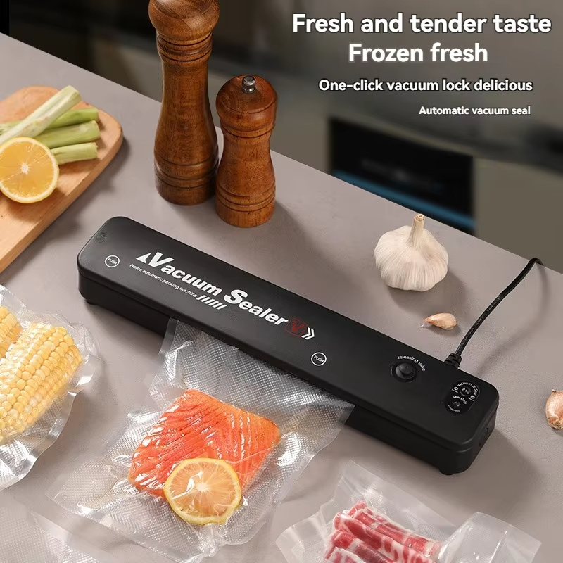 เครื่องซีลอาหารแบบพกพา Home Vacuum Kitchen Helper 220V เครื่องบรรจุภัณฑ์อัตโนมัติเครื่องซีลสูญญากาศอาหาร