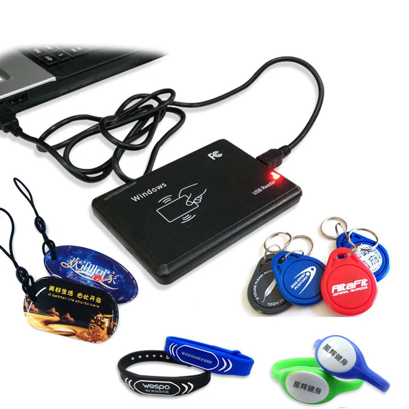 Countertop Tap Contactless Card Reader 125KHz 13.56MHz RFID Reader ID Card Reader Compatible with Windows Mac Linux Android