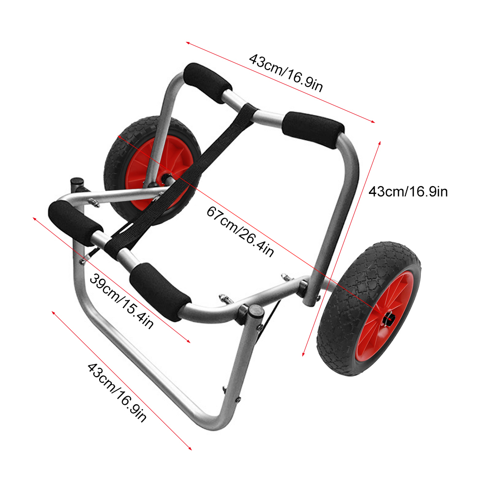 二輪カヤックカート,80kgの積載量,折りたたみ式,省エネ,輸送,カヌー,ボート