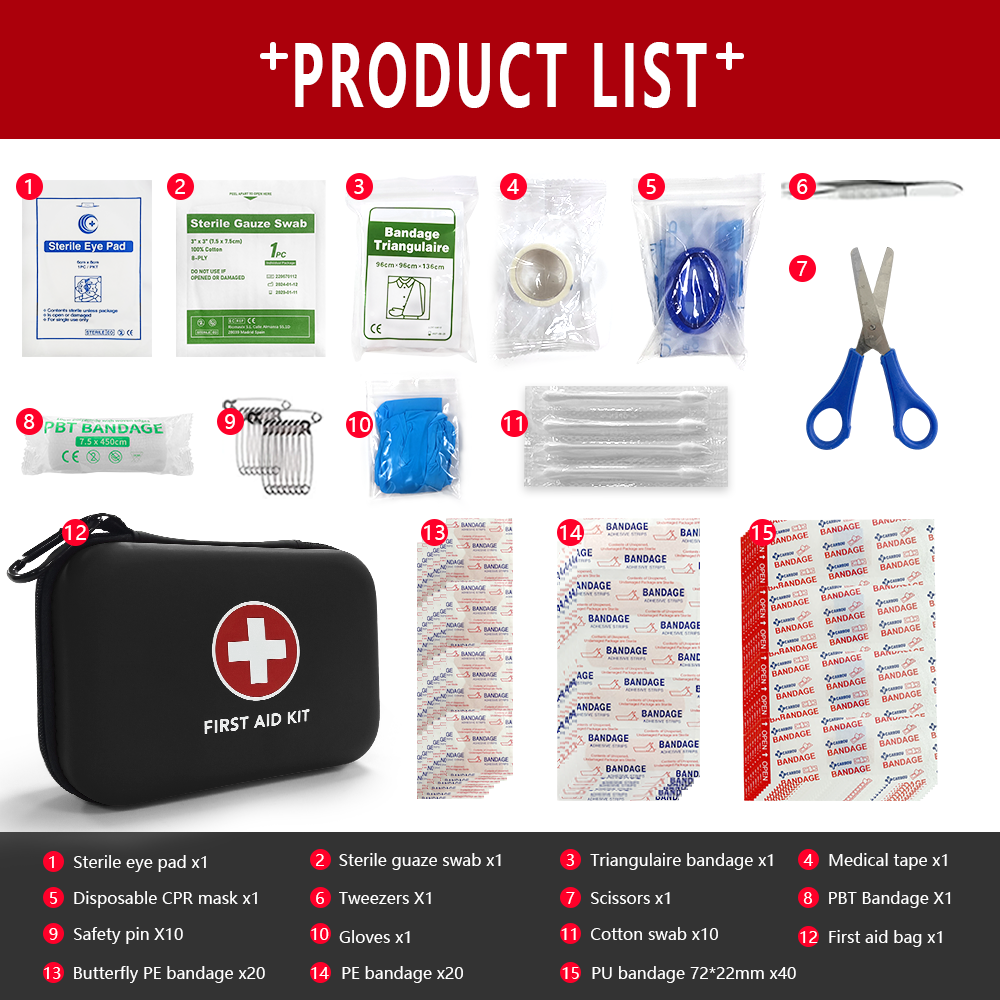 50808s กันน้ํากลางแจ้งรถ First Aid Kit บ้านกล่องการแพทย์ขนาดเล็กชุดการอยู่รอดฉุกเฉินในครัวเรือน Camping