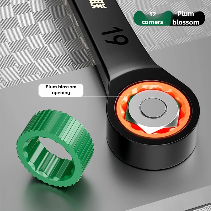 BAOLIAN – clé à cliquet à double direction rapide en fleur de prunier, outil de clé à double usage à petite ouverture automatique de qualité industrielle