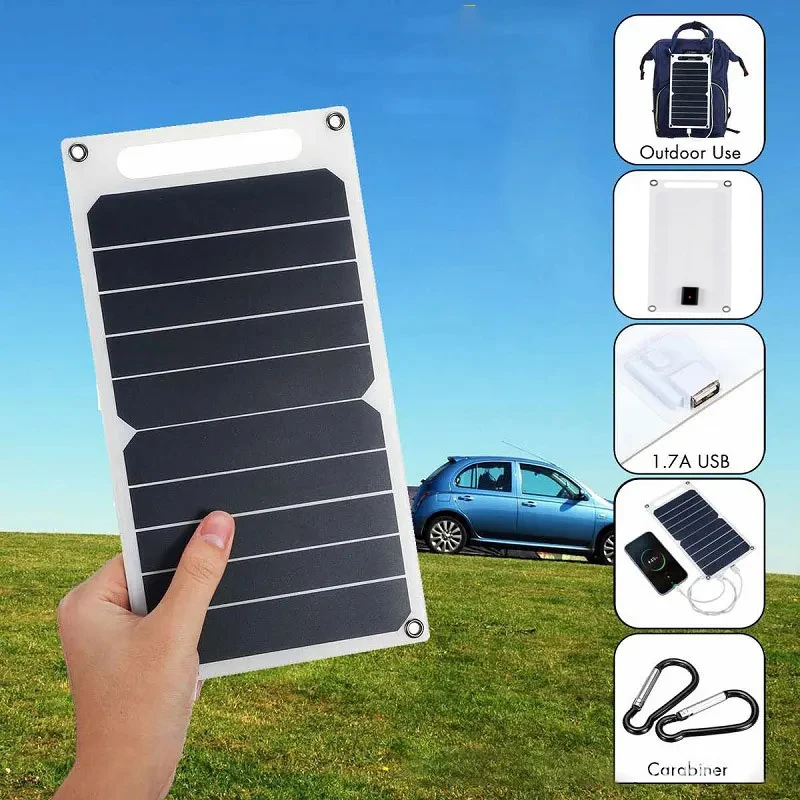 Painel solar 30w com usb, à prova d'água, caminhadas ao ar livre e acampamento, bateria portátil, banco de carregamento de celular, painel de carregamento 6.8v