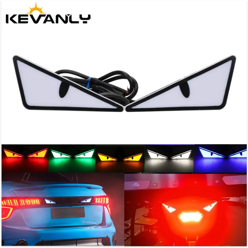 2 szt. LED diabelskie oko oświetlenie tablicy rejestracyjnej reflektor do samochodu motocykl uniwersalna zmodyfikowana dekoracja pojedyncze światło akcesoria samochodowe