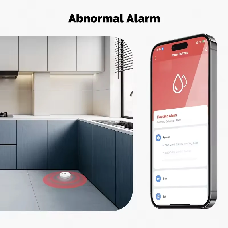 MOES Tuya ZigBee 3.0 Умный детектор утечки воды, датчик затопления и погружения, сигнализация в реальном времени, уведомление приложения Smart Life