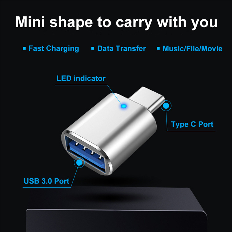 Адаптер USB 3.0 к типу C LED OTG к USB C USB-A к гнезду Micro USB Type-C для адаптеров HUAWEI Samsung Xiaomi POCO