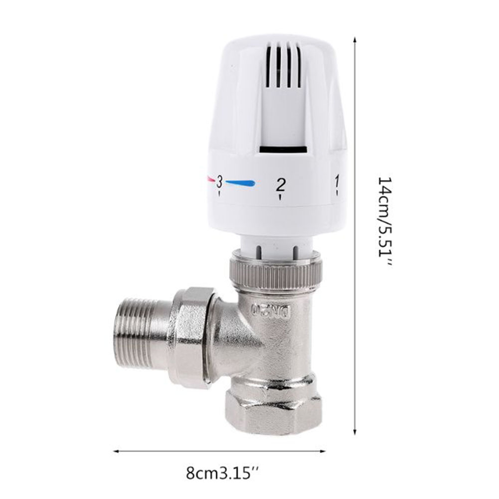 วาล์วควบคุมหม้อน้ำอุณหภูมิอัตโนมัติ G1/2 "G3/4" วาล์วมุมพิเศษสำหรับเครื่องทำความร้อนพื้นทองแดงเทอร์โมสตัท