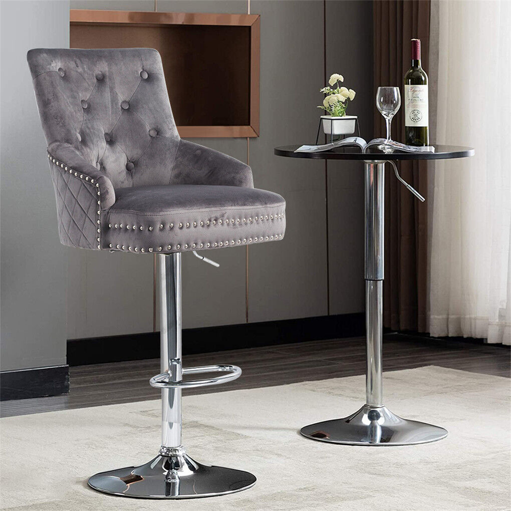 Tabouret de bar de luxe, chaises de salle à manger, piste de bar à percussion, en velours