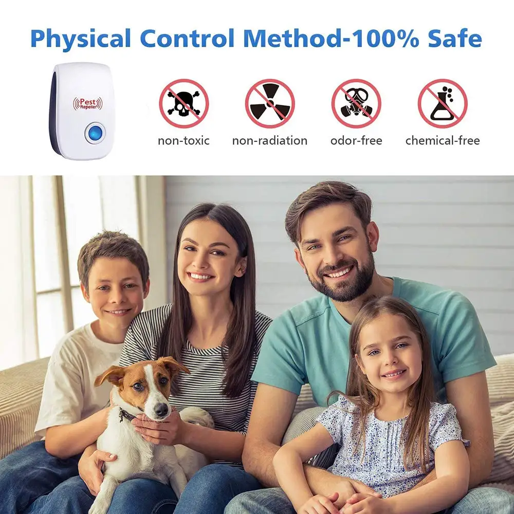 Ultrasonic Pest Repeller ปลั๊กอิเล็กทรอนิกส์ Sonic Repellent pest Control สําหรับแมลงแมลงสาบ Ant Mice Bugs Mouse
