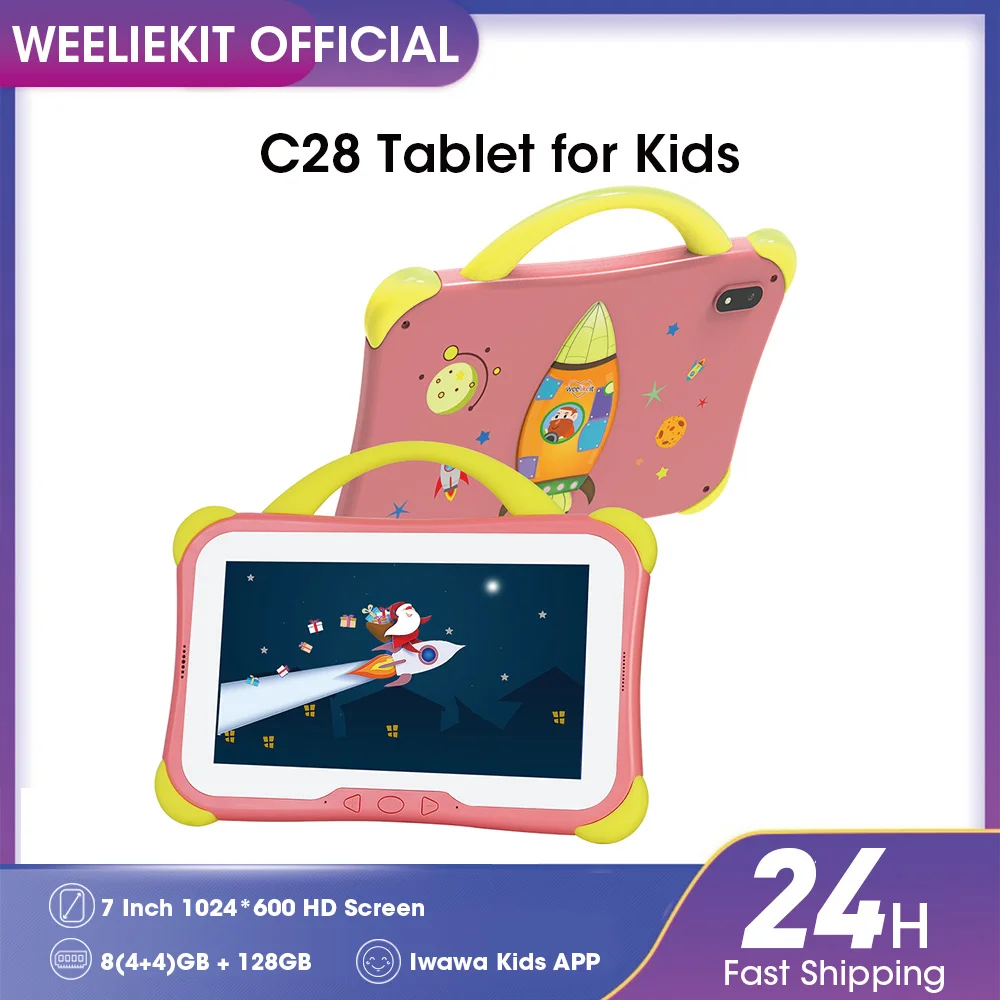 weelikeit Kinder-Tablet, 7-Zoll-Tablet für Kinder, 8 GB RAM, 64 GB ROM, Android 14, Kleinkind-Tablet mit Bluetooth, WLAN, Doppelkamera, Kinder-Tablet mit Kindersicherung, Lern-App für Mädchen und Jungen (blau)