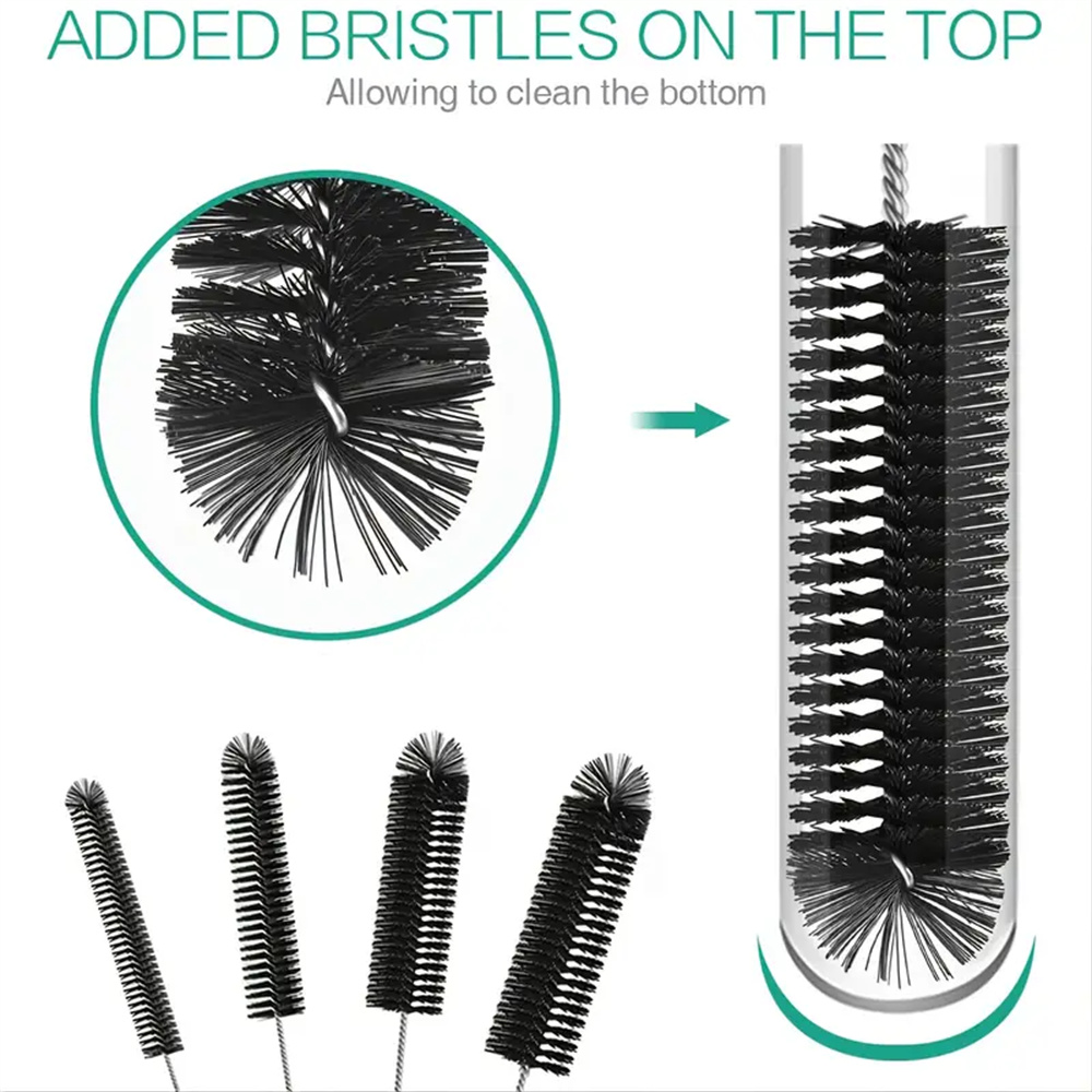 10pcs Premium 304 Stainless Steel Bottle Brushes with Angled Bristles - Reusable, Hard, and Durable Cleaning Brushes for Digital