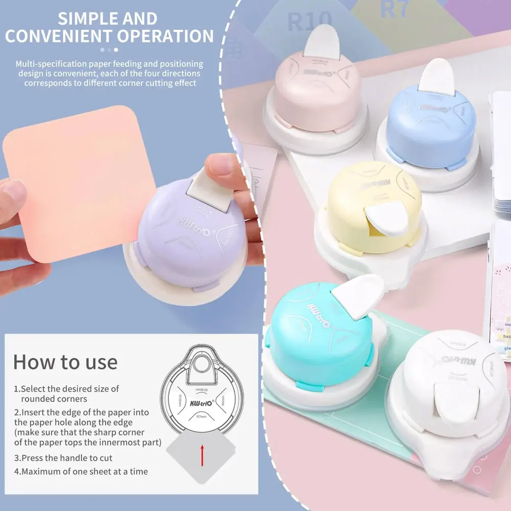 4 in 1 multi-function corner rounder multi-function corner cutter manual right angle round edge small card puncher diy cutter