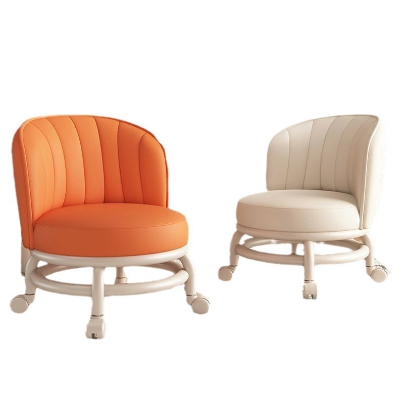 Taburete de rueda Universal, polea para el hogar, taburete bajo pequeño, silla, zapatos, taburetes de cambio, silla redonda giratoria de 360 grados para niños