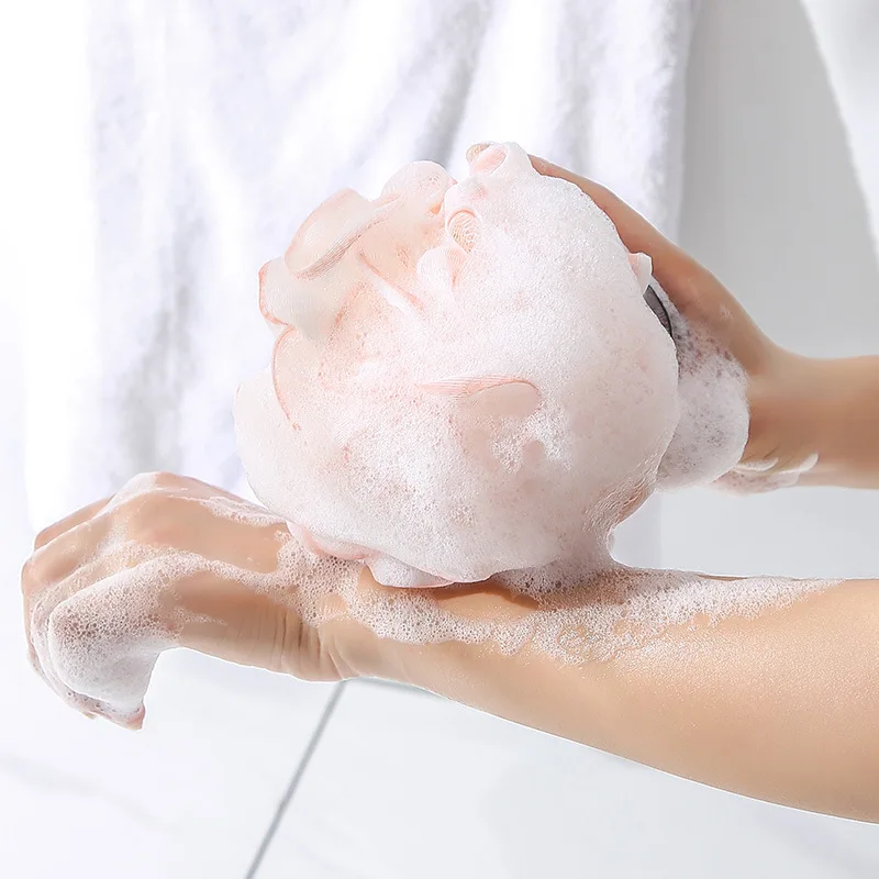 Weiche Mesh Bad Schwamm Bälle Bequeme Große Blume Blase Dusche Reiben Bad Ball Körper Reiniger Peeling Wäscher Bad Ball