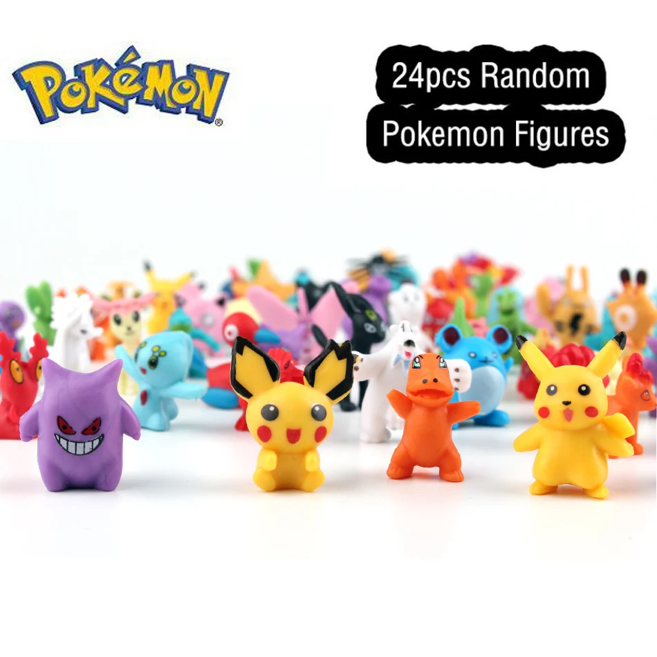 24 ชิ้น/เซ็ต Pokemon Action Figure 2-3 ซม.ไม่ซ้ํา Mini Figures ของเล่น Pikachu อะนิเมะเด็กเก็บตุ๊กตาของขวัญวันเกิด