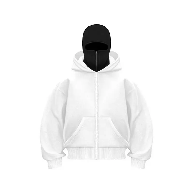 2025 outono masculino balaclava y2k gótico harajuku inverno novo item duplo moletom com capuz masculino máscara com zíper roupas esportivas femininas