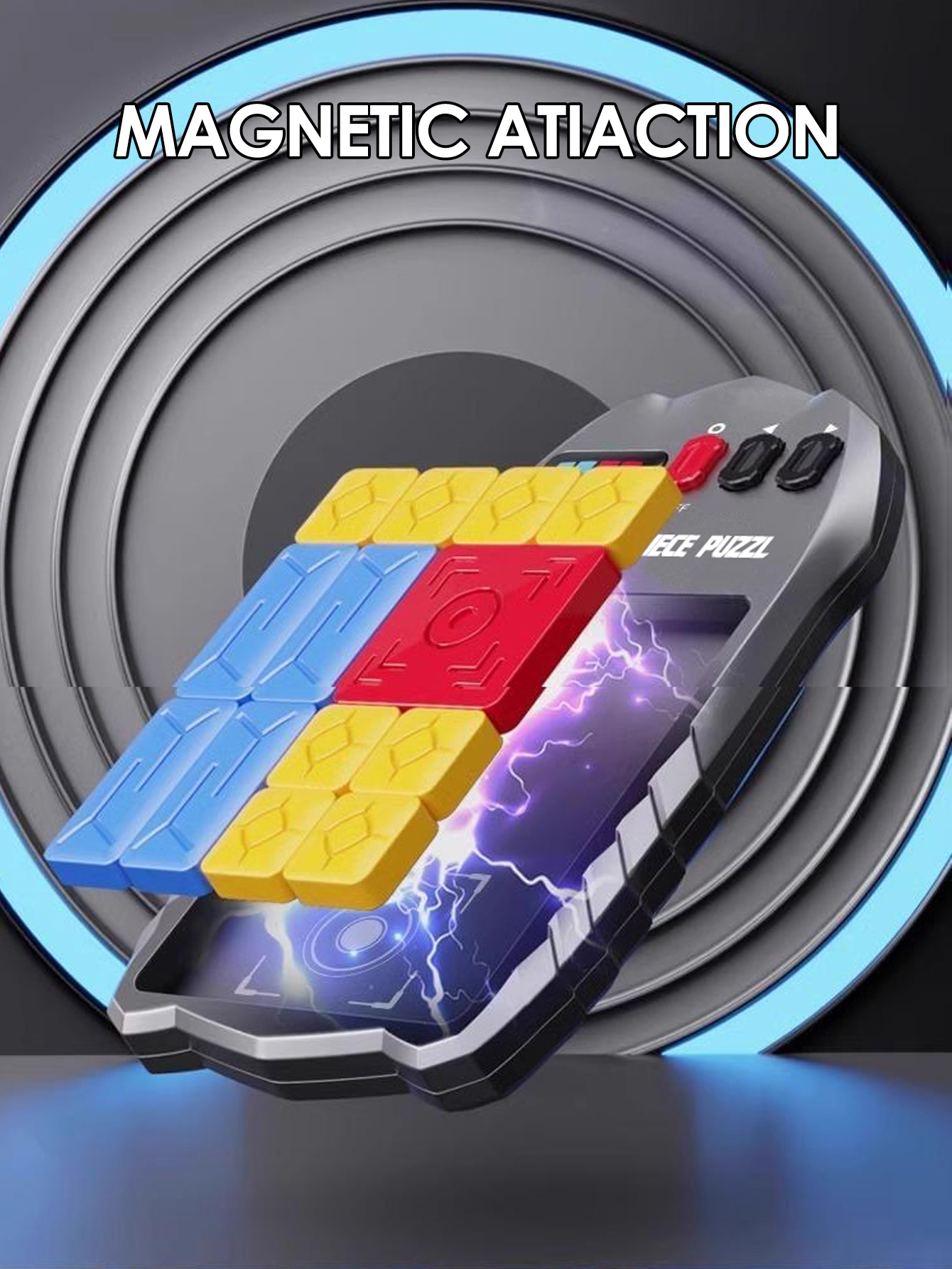 Puzzle magnétique défi blocs coulissants 500 plus de niveaux jeu de casse-tête, jouet éducatif Fidget cadeau d'anniversaire de noël pour les enfants