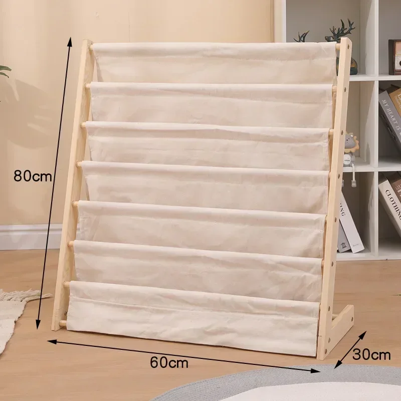Home furnitureSolid wood children's bookshelf creative multi-layer movable storage rack floor-standing bookcase picture book rac