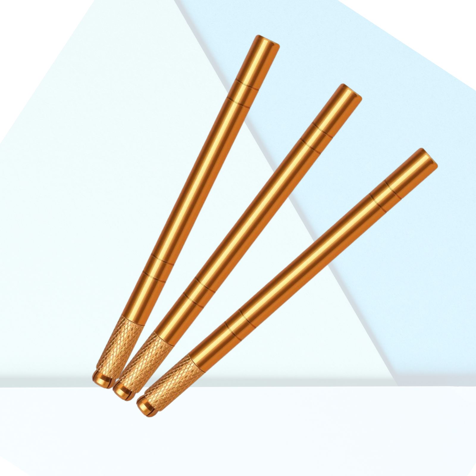 Golden Tebori 3D Tattoo ปากกา 5 ชิ้น 12PCD ใบมีด Microblading Tattoo เข็มแต่งหน้าถาวรคู่มือสําหรับ Professional Eyebrow