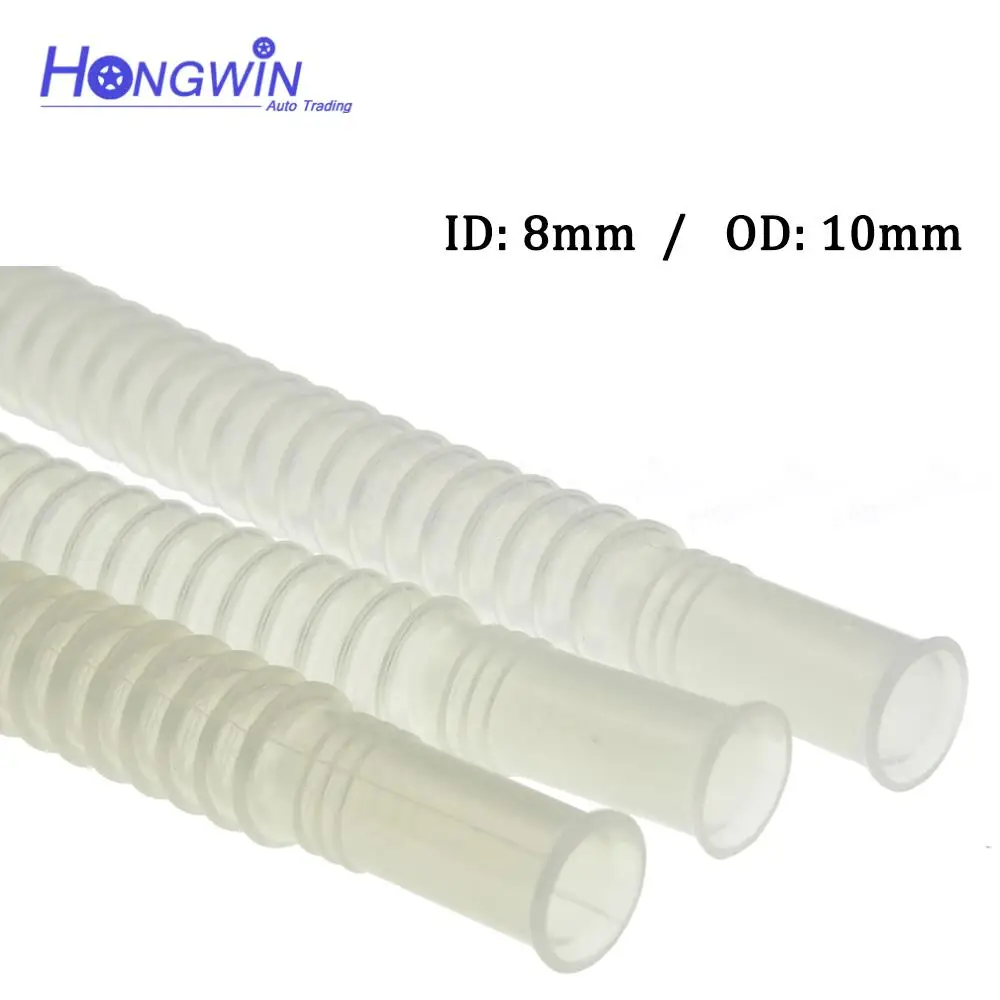 2 Cái/lốc PA11 ID8 OD10 15/20/25CM Màu Trắng/Đen Màu Nhựa Nylon Ống Lượn Sóng Ống cho Máy Bơm Nhiên Liệu