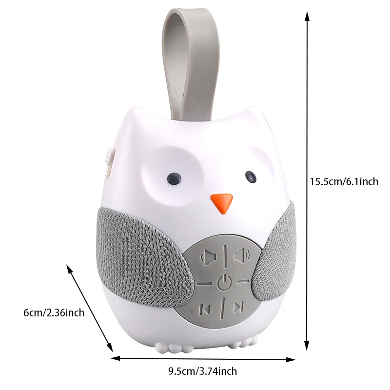 Recém-nascido coruja branco ruído máquina ajuda bebê dormir monitores alto-falante leitor de música para apaziguar chorar criança 0-3 y leitor de música