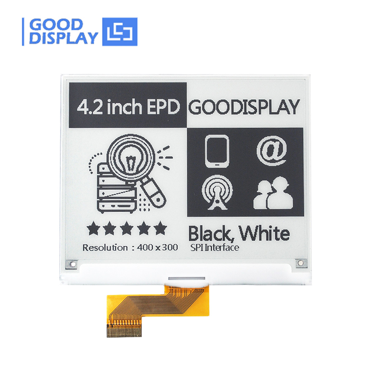 Модуль E-Paper дисплея 4,2 дюйма, быстрое обновление 0,26 с, экран E-Ink 400x300 для цифровых ценовых ярлыков, интерфейс SPI, GDEY042T81