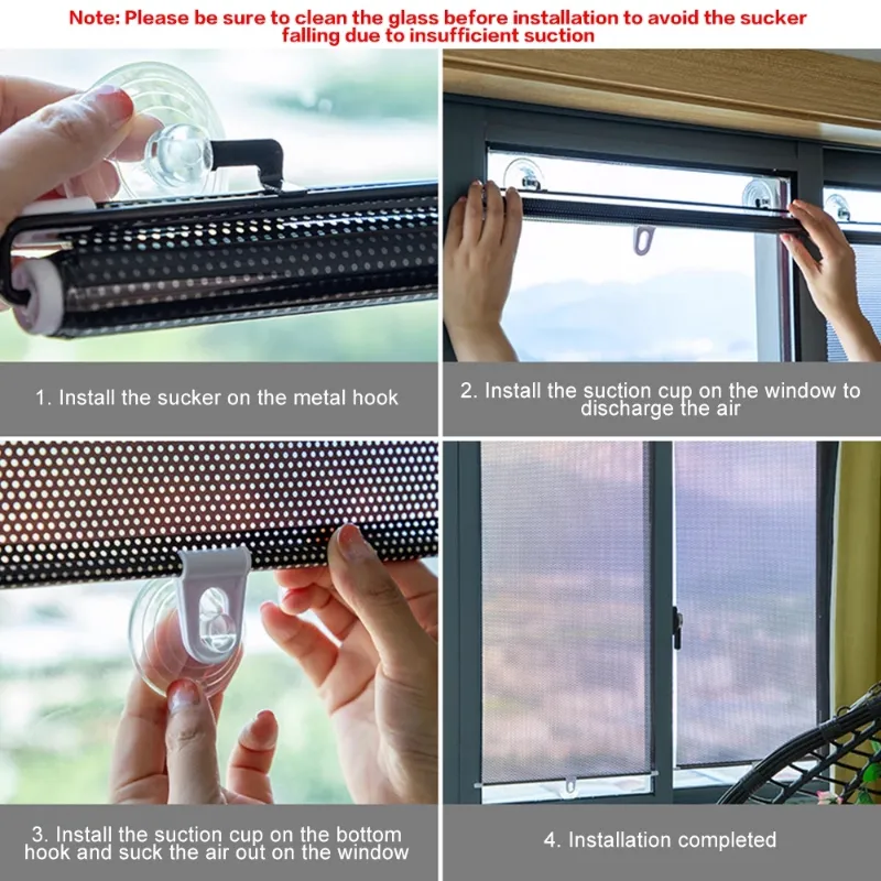 Retractable Shading Curtain Car Auto Side Window Roll Curtain Household Living Rooms Sun Shading Rolling Blinds Windshield Cover
