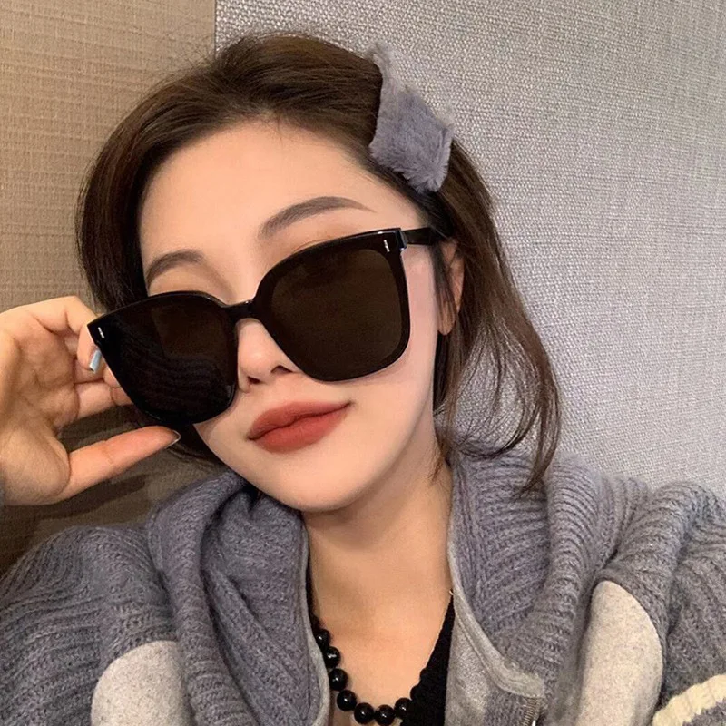 Moda personalidad coreana Ins tendencia marco cuadrado negro UV400 gafas de sol para gafas de sol de calle unisex