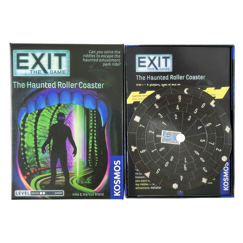 บ้านปริศนา,The Haunted Roller Coaster Exit,เกมสําหรับ 1 ถึง 4 ผู้เล่นกระดานดาดฟ้าครอบครัวความบันเทิงการ์ด
