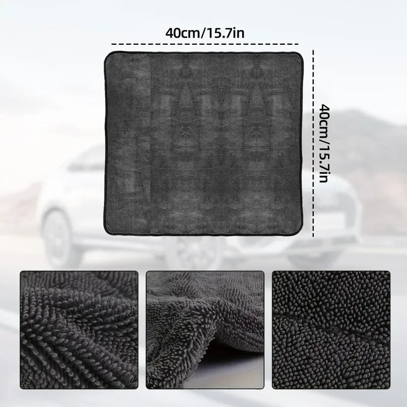 40*60/40cm toalha de lavagem de carro 600gsm microfibra dupla face ultra absorvente pano de lavagem de carro limpeza toalha de secagem acessórios de lavagem