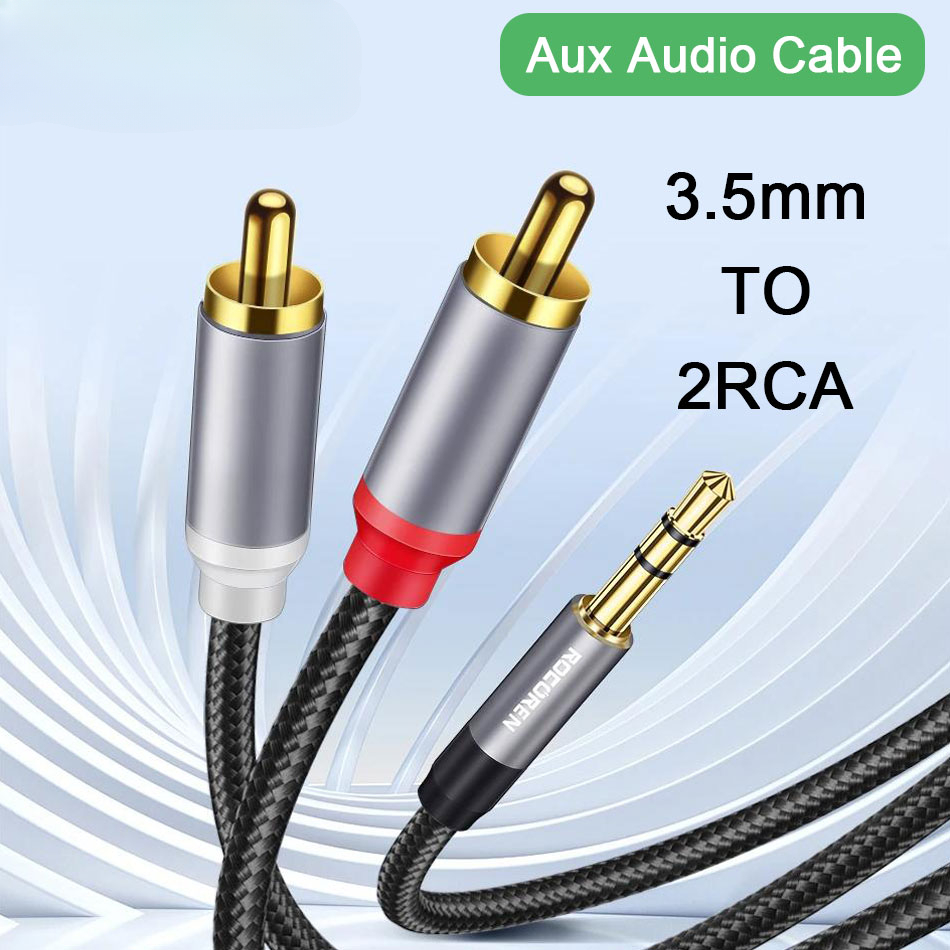 3,5 mm auf 2 Cinch-Kabel, Aux-Audiokabel, 3,5-Buchse auf 2 Cinch-Stecker, Adapter-Splitter für TV-Box, Videoverstärker, Lautsprecherkabel