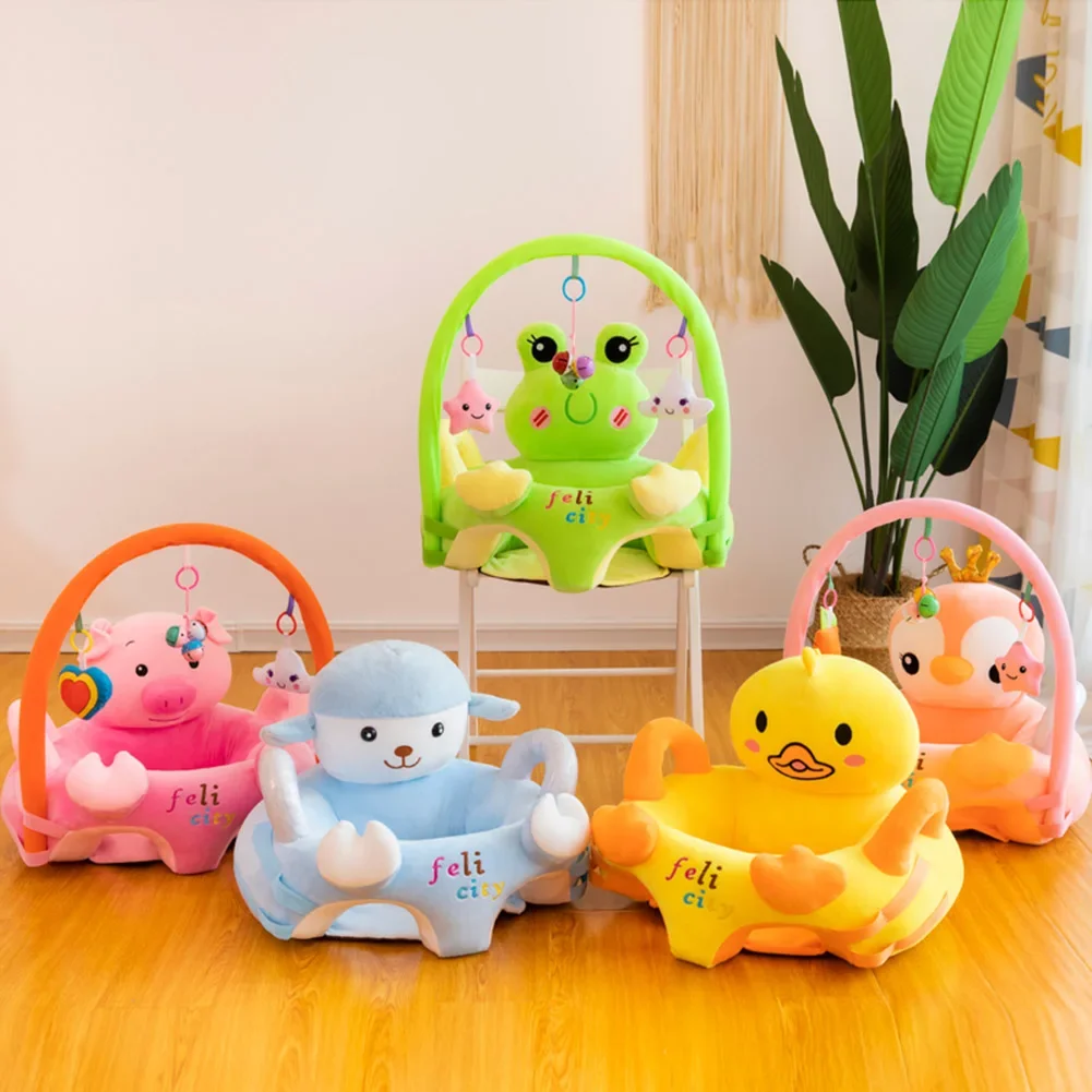 Sofá do bebê assento do bebê sofá quadro cadeira de alimentação de algodão assentos do bebê ninho puff lavável sem enchimento dos desenhos animados berço sofá cadeira