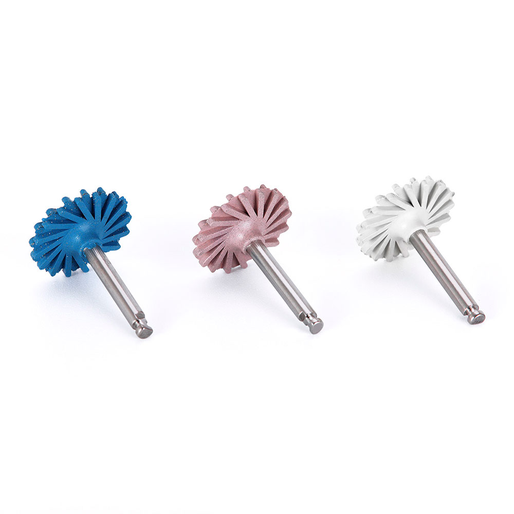 AZDENT 6 ピース/セット歯科用ラバーポリッシャー複合樹脂研磨ダイヤモンドシステム RA ディスクキット 14 ミリメートルホイールスパイラルフレックスバーツール